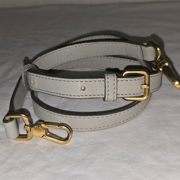 Marc Jacobs Smooth Gray Leather Adjustable REPLACEMENT STRAP ONLY - Picture 1 of 2